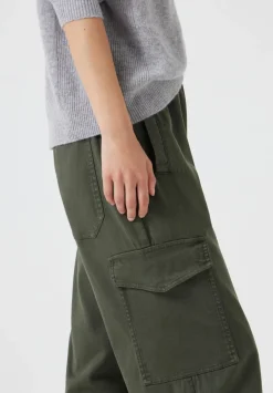 hush Trousers|Ava Washed Cargo Trousers Ivy Green