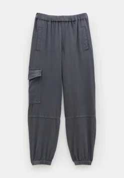 hush Trousers|Ava Washed Cargo Trousers Steel Blue