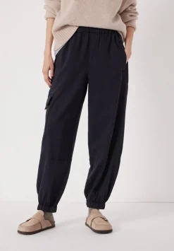 hush Trousers|Ava Washed Cargo Trousers Navy