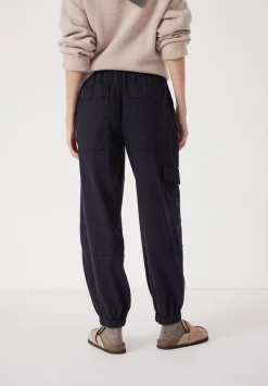 hush Trousers|Ava Washed Cargo Trousers Navy