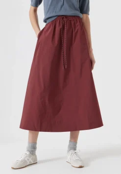 hush Skirts|Aya Technical Pull On Midi Skirt Port Red