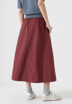 hush Skirts|Aya Technical Pull On Midi Skirt Port Red