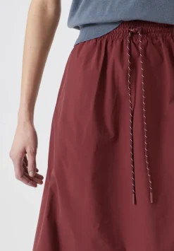 hush Skirts|Aya Technical Pull On Midi Skirt Port Red