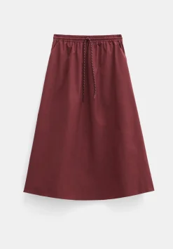 hush Skirts|Aya Technical Pull On Midi Skirt Port Red