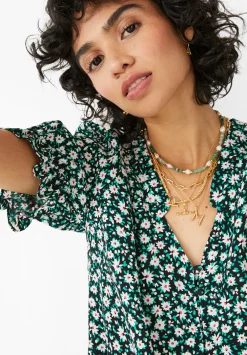 hush Jewellery|Azalea Semi Precious Necklace Gold/Green