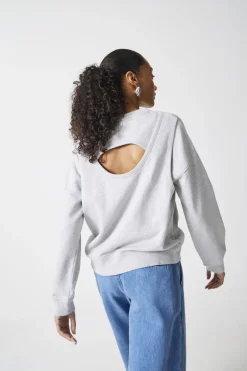 hush Sweatshirts & Hoodies|Back Detail Sweatshirt Grey Marl
