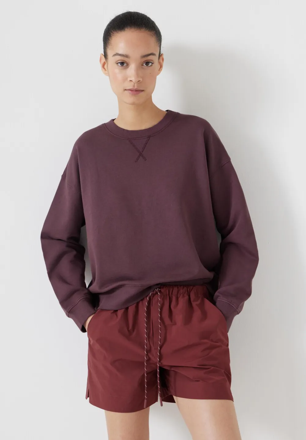 hush Sweatshirts & Hoodies|Back Detail Sweatshirt Fudge Brown