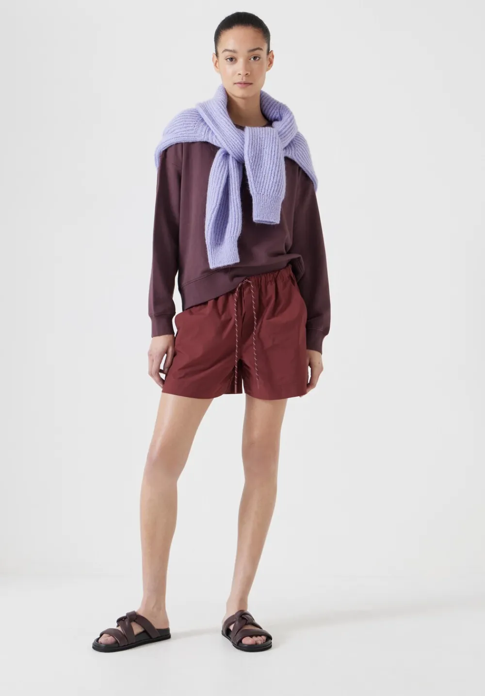 hush Sweatshirts & Hoodies|Back Detail Sweatshirt Fudge Brown