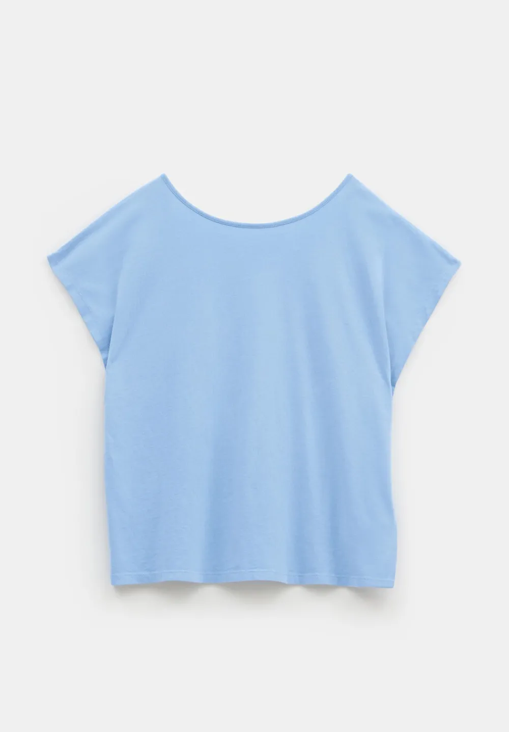 hush Tops & T-Shirts|Back Scoop Detail Cotton T-Shirt Mid Blue