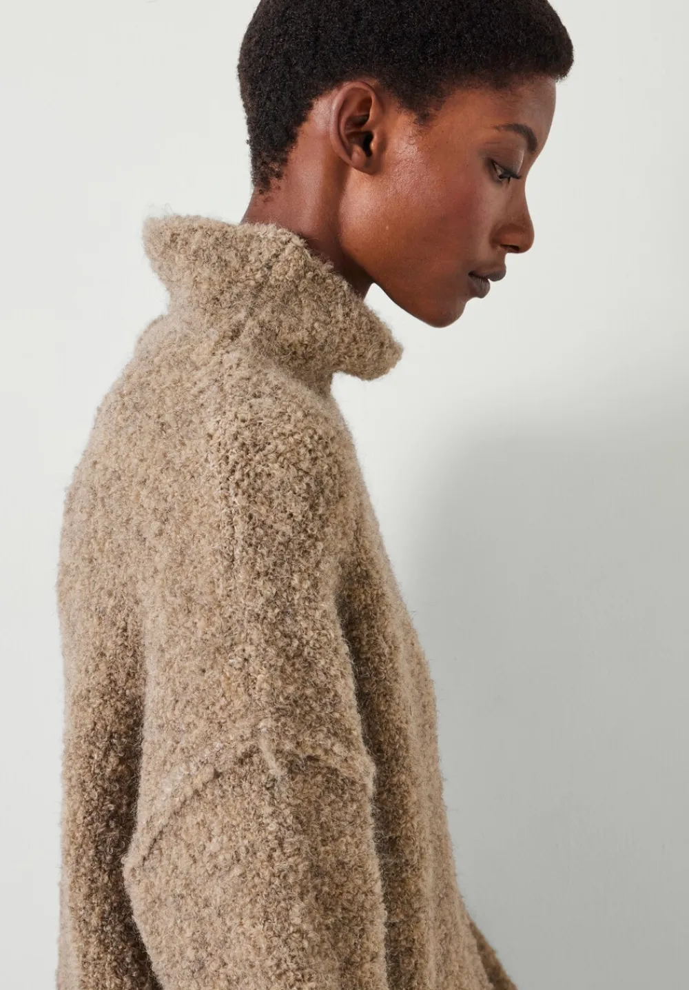hush Jumpers & Cardigans|Bailey Boucle Funnel Jumper Oatmeal
