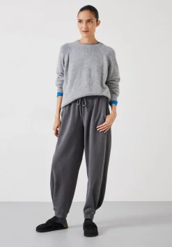 hush Trousers|Joggers & Leggings|Barrel Leg Pleat Joggers Charcoal Grey