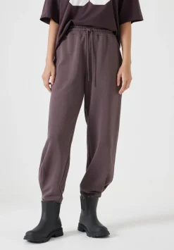 hush Joggers & Leggings|Trousers|Barrel Leg Pleat Joggers Raisin Brown