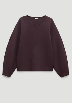 hush Sweatshirts & Hoodies|Barrel Sleeve Sweatshirt Plum Purple