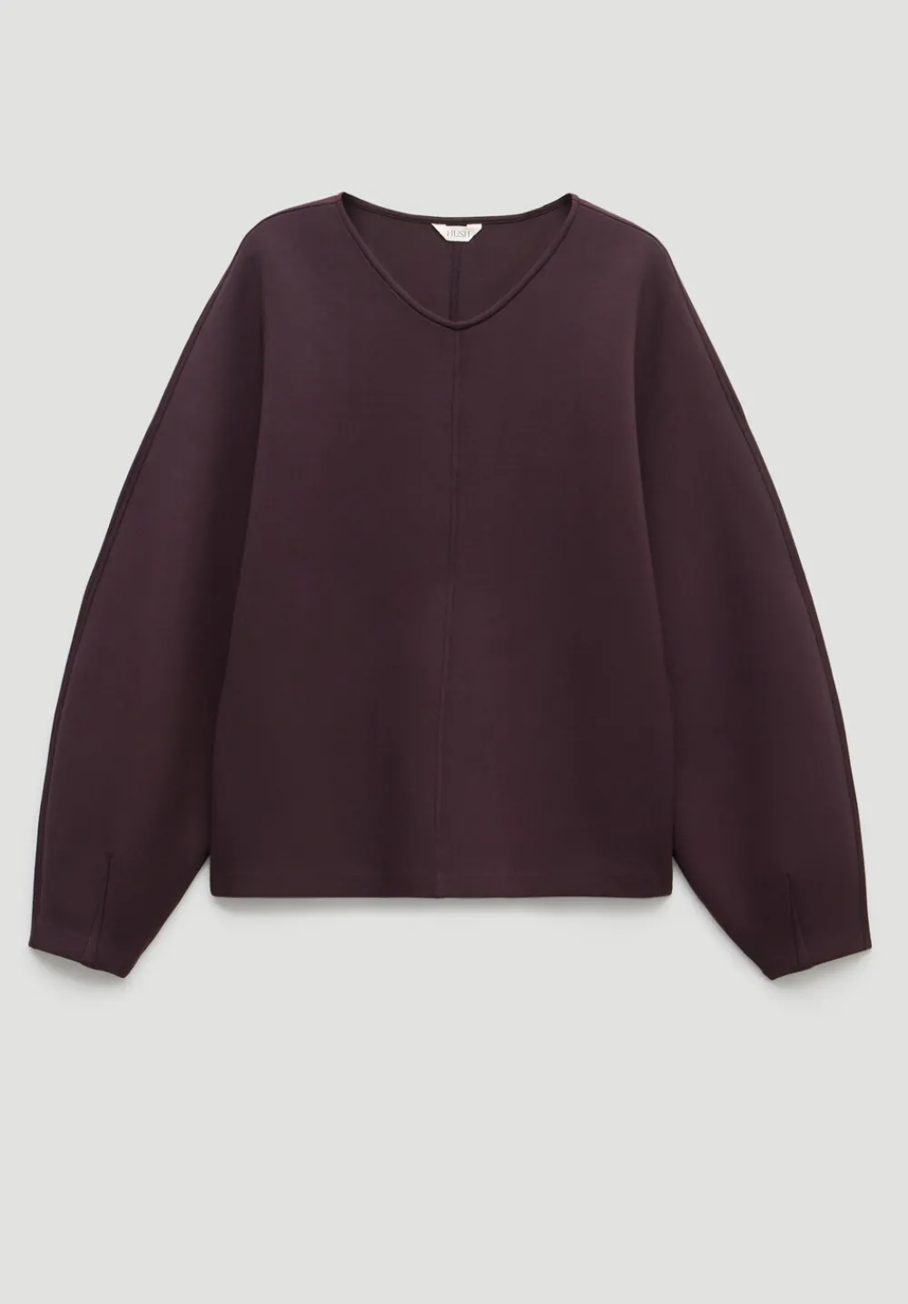 hush Sweatshirts & Hoodies|Barrel Sleeve Sweatshirt Plum Purple