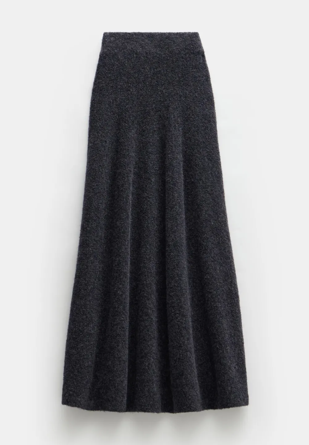 hush Skirts|Bea Boucle Knitted Midi Skirt Charcoal Marl