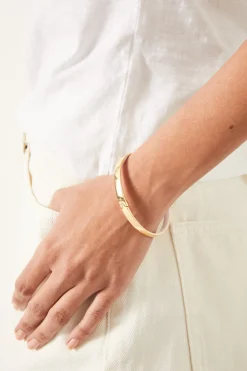 hush Jewellery|Bess Enamel Bangle Gold/White
