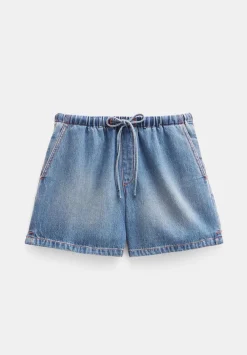 hush Shorts|Betty Denim Pull On Shorts Green Blue denim