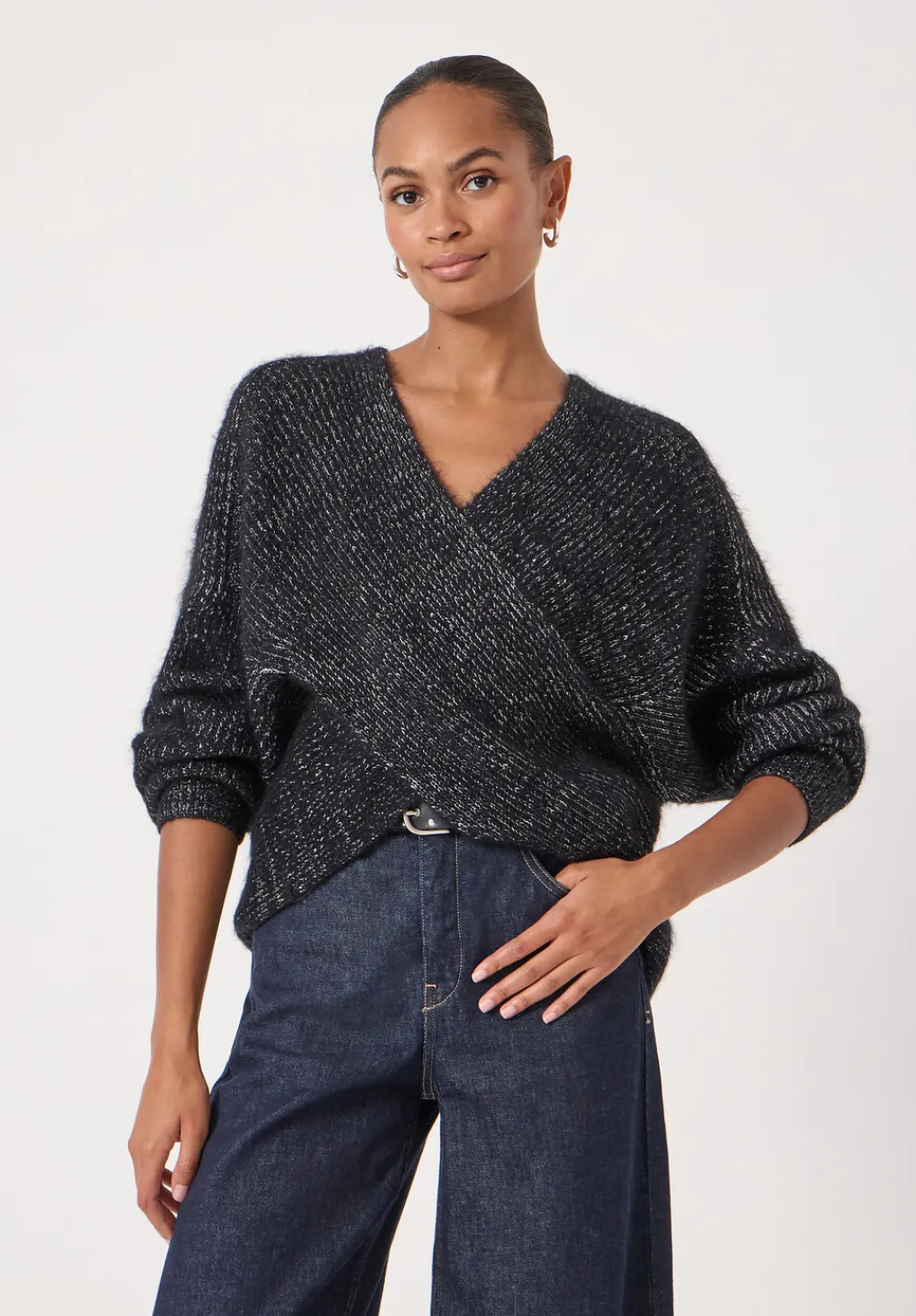 hush Jumpers & Cardigans|Betty Wool Blend Metallic Jumper Silver Metallic