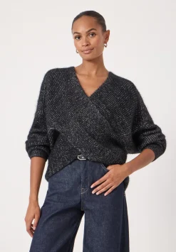 hush Jumpers & Cardigans|Betty Wool Blend Metallic Jumper Silver Metallic