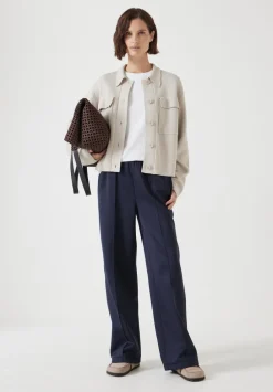 hush Jumpers & Cardigans|Jackets & Coats|Bobbie Shirt Jacket with Wool Stone White
