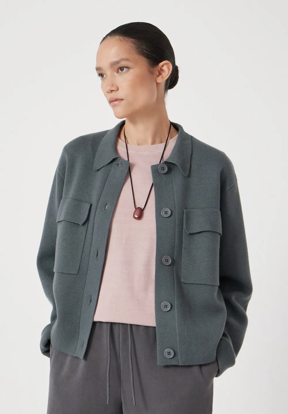 hush Jumpers & Cardigans|Jackets & Coats|Bobbie Shirt Jacket with Wool Sage Green
