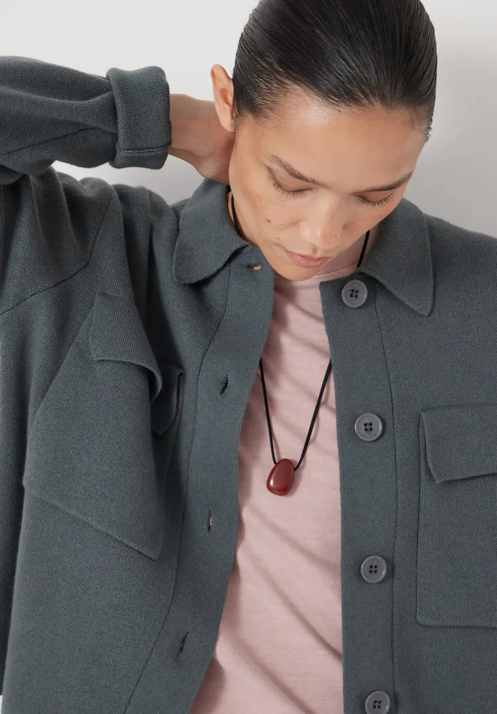 hush Jumpers & Cardigans|Jackets & Coats|Bobbie Shirt Jacket with Wool Sage Green
