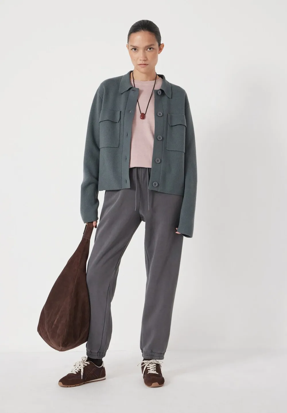 hush Jumpers & Cardigans|Jackets & Coats|Bobbie Shirt Jacket with Wool Sage Green