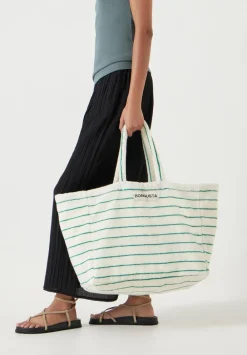 hush Bags|Bongusta Weekend Bag Green Stripe