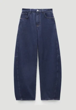 hush Jeans|Bree Horseshoe Barrel Leg Jeans Mid Blue
