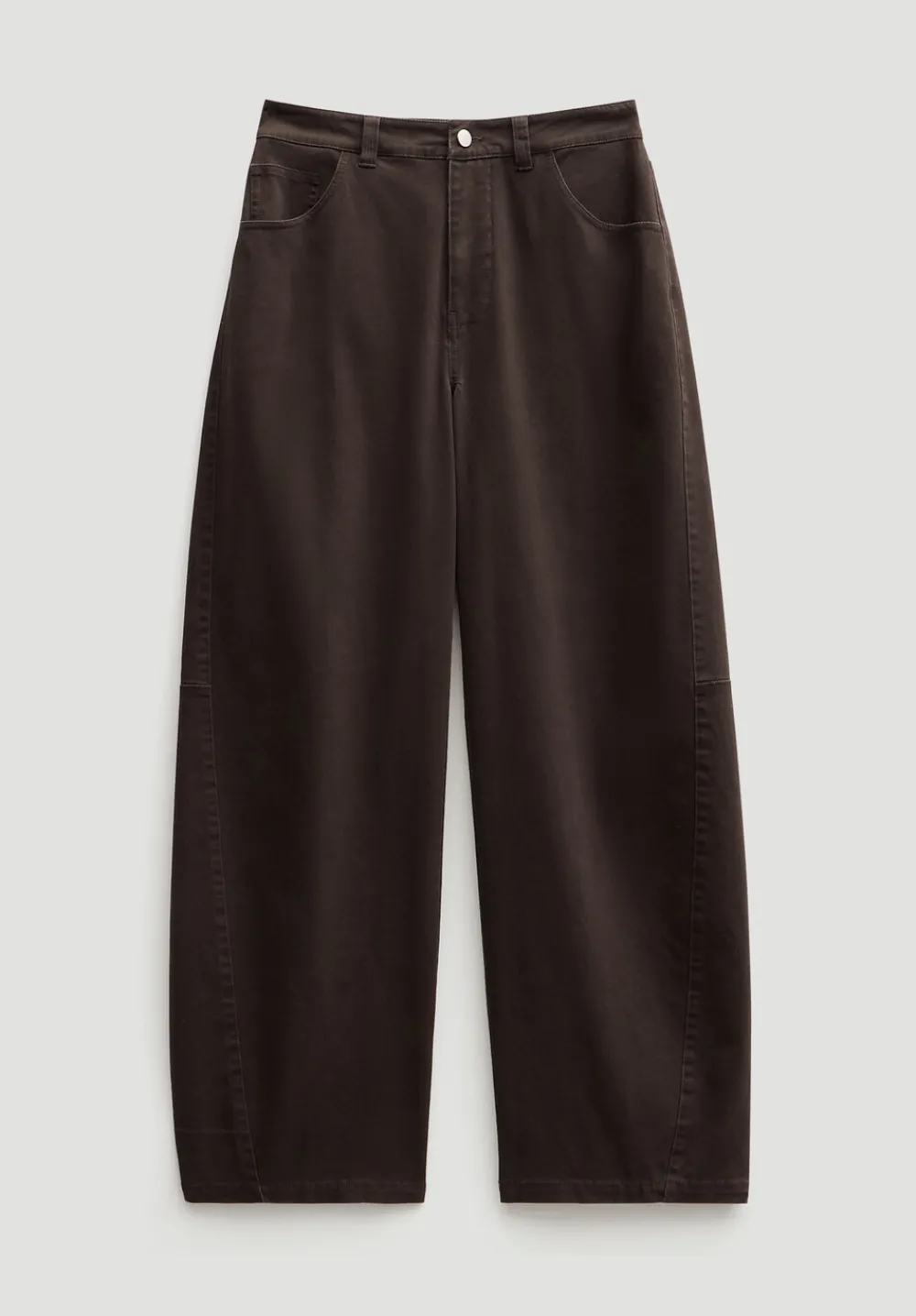 hush Trousers|Bree Horseshoe Barrel Leg Trouser Chocolate brown