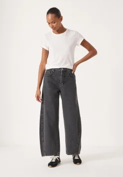 hush Jeans|Bree Horseshoe Barrel Leg Jeans Washed BlackWashed Black