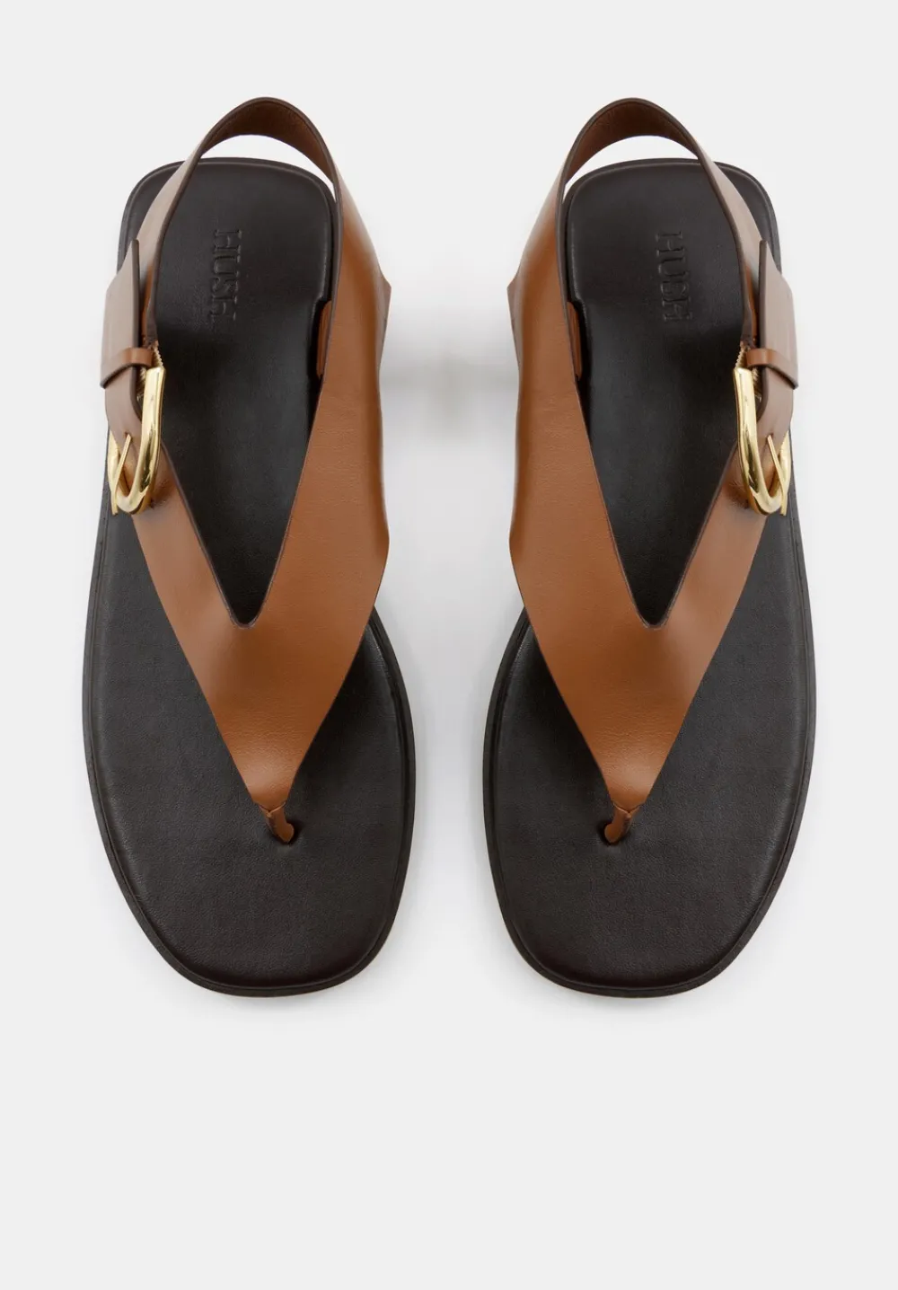 hush Flats|Sandals|Brinley Buckle Toe Post Sandal Tan