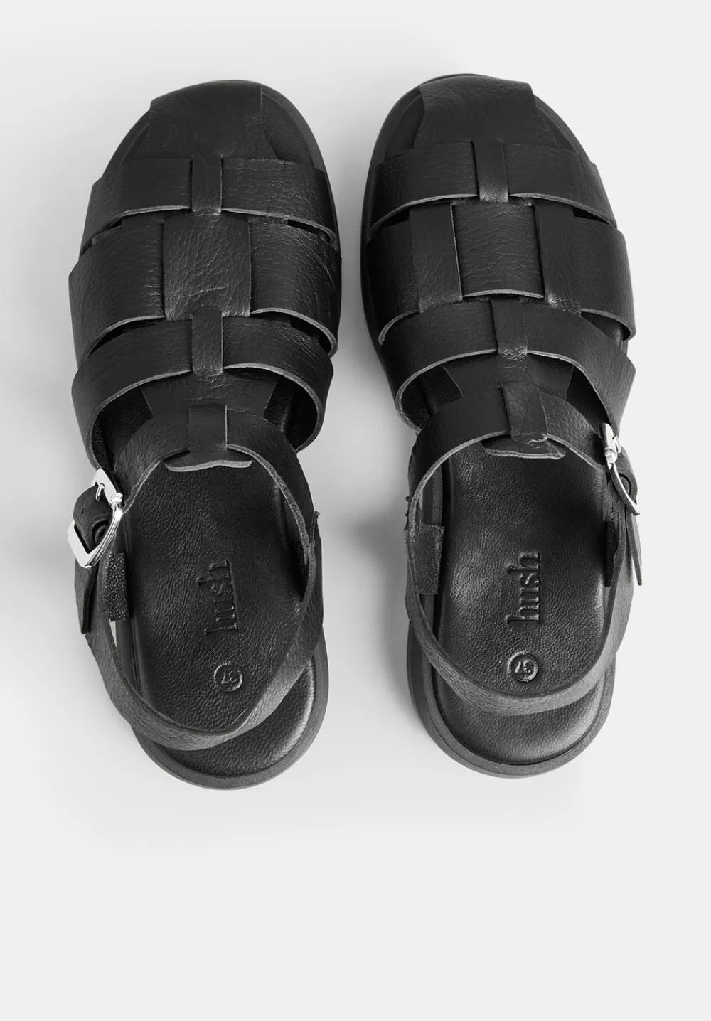 hush Sandals|Flats|Brisa Leather Sandals Black