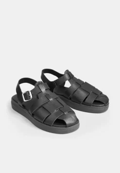 hush Sandals|Flats|Brisa Leather Sandals Black
