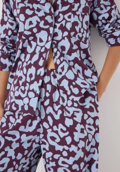 hush Pyjamas & Nightwear|Brushed Cotton Animal Print Pyjamas Blue Mix
