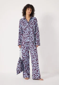 hush Pyjamas & Nightwear|Brushed Cotton Animal Print Pyjamas Blue Mix