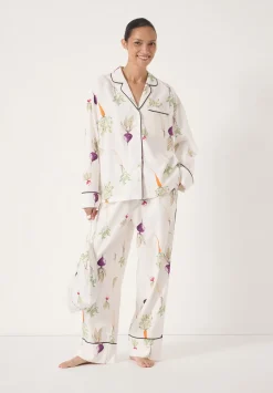hush Pyjamas & Nightwear|Brushed Cotton Harvest Print Pjyamas White