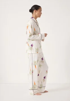 hush Pyjamas & Nightwear|Brushed Cotton Harvest Print Pjyamas White