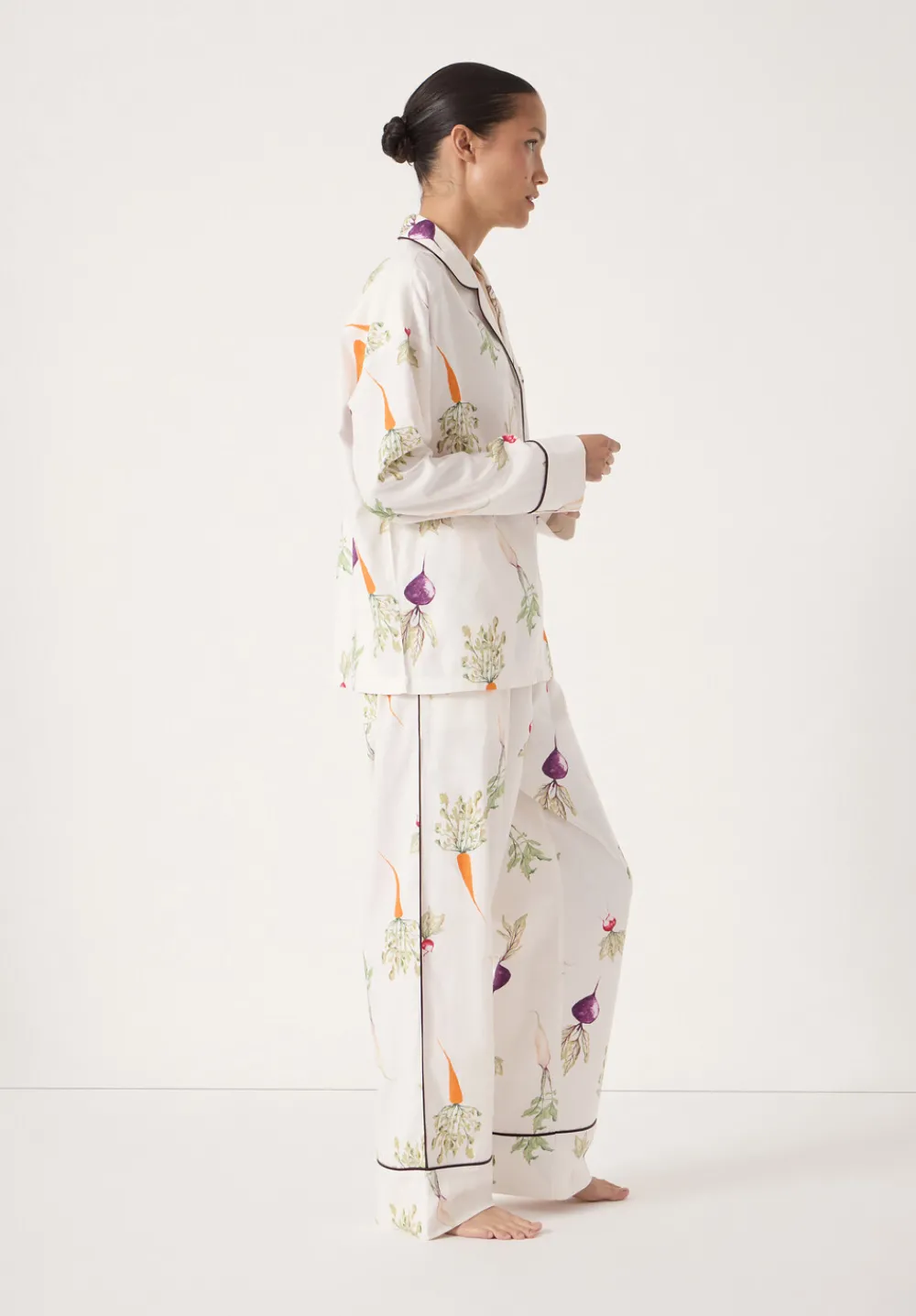 hush Pyjamas & Nightwear|Brushed Cotton Harvest Print Pjyamas White
