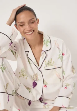hush Pyjamas & Nightwear|Brushed Cotton Harvest Print Pjyamas White