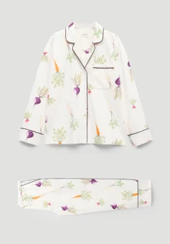 hush Pyjamas & Nightwear|Brushed Cotton Harvest Print Pjyamas White