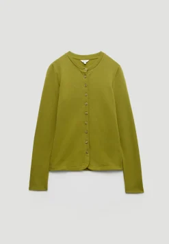 hush Tops & T-Shirts|Button Detail Jersey Cardigan Olive Green