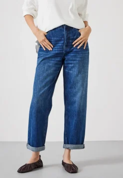 hush Jeans|Button Fly Boyfriend Jean Mid Blue Authentic