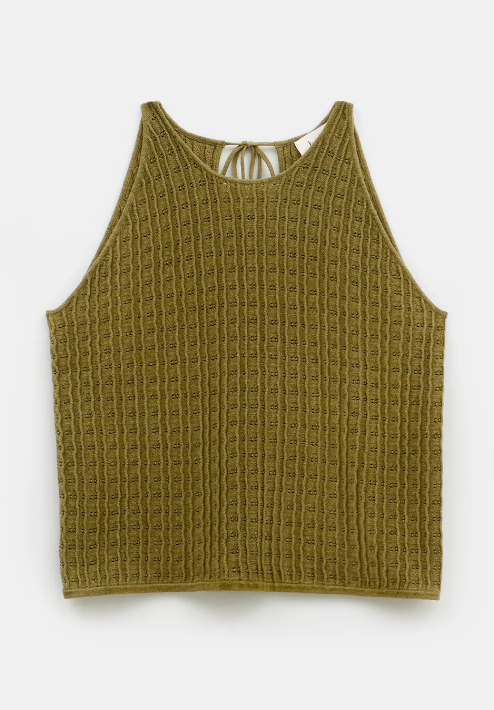 hush Tops & T-Shirts|Cadi Wave Stitched Knitted Vest Top Olive Green