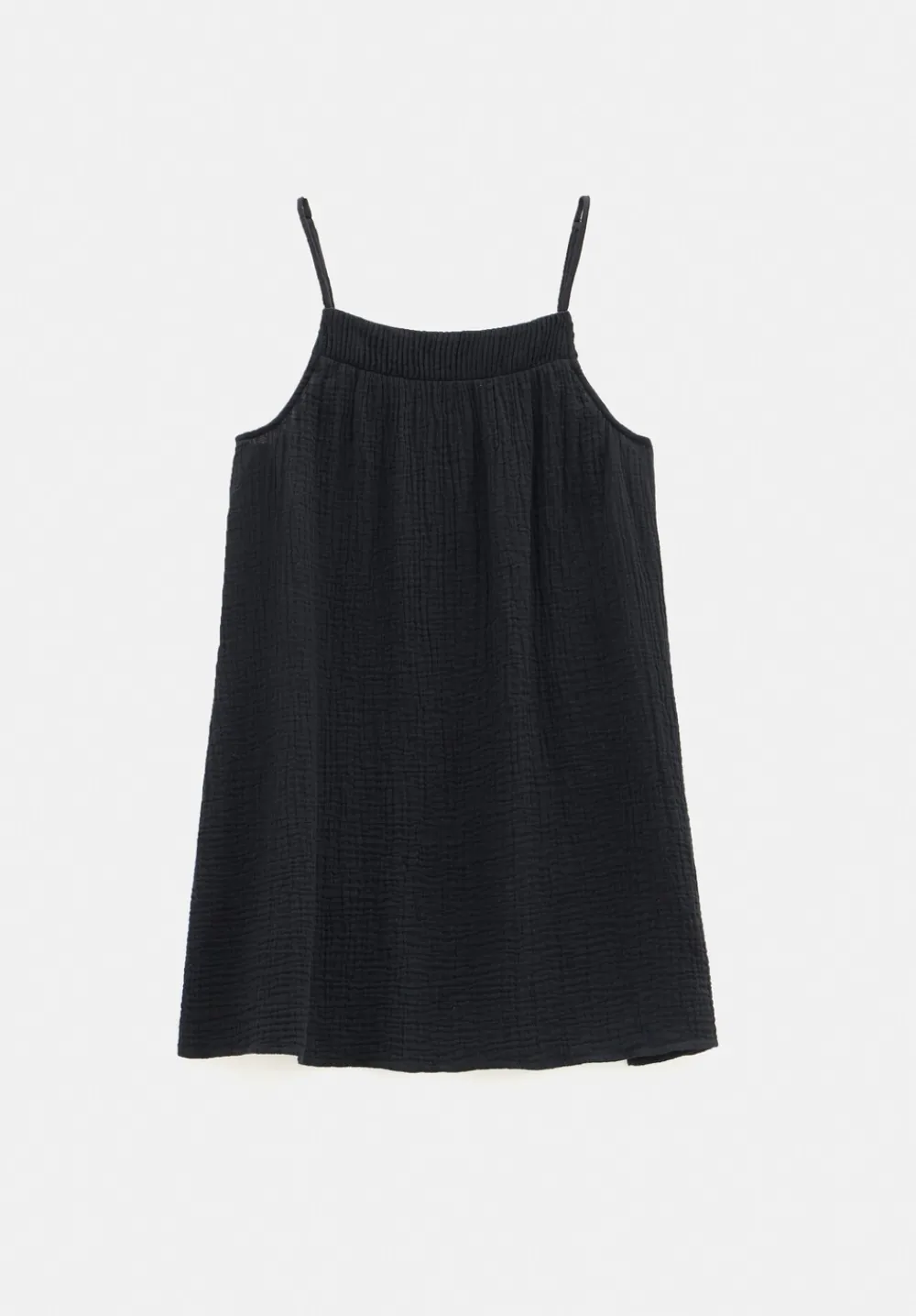 hush Dresses|Cali Cotton Gauze Mini Dress Black