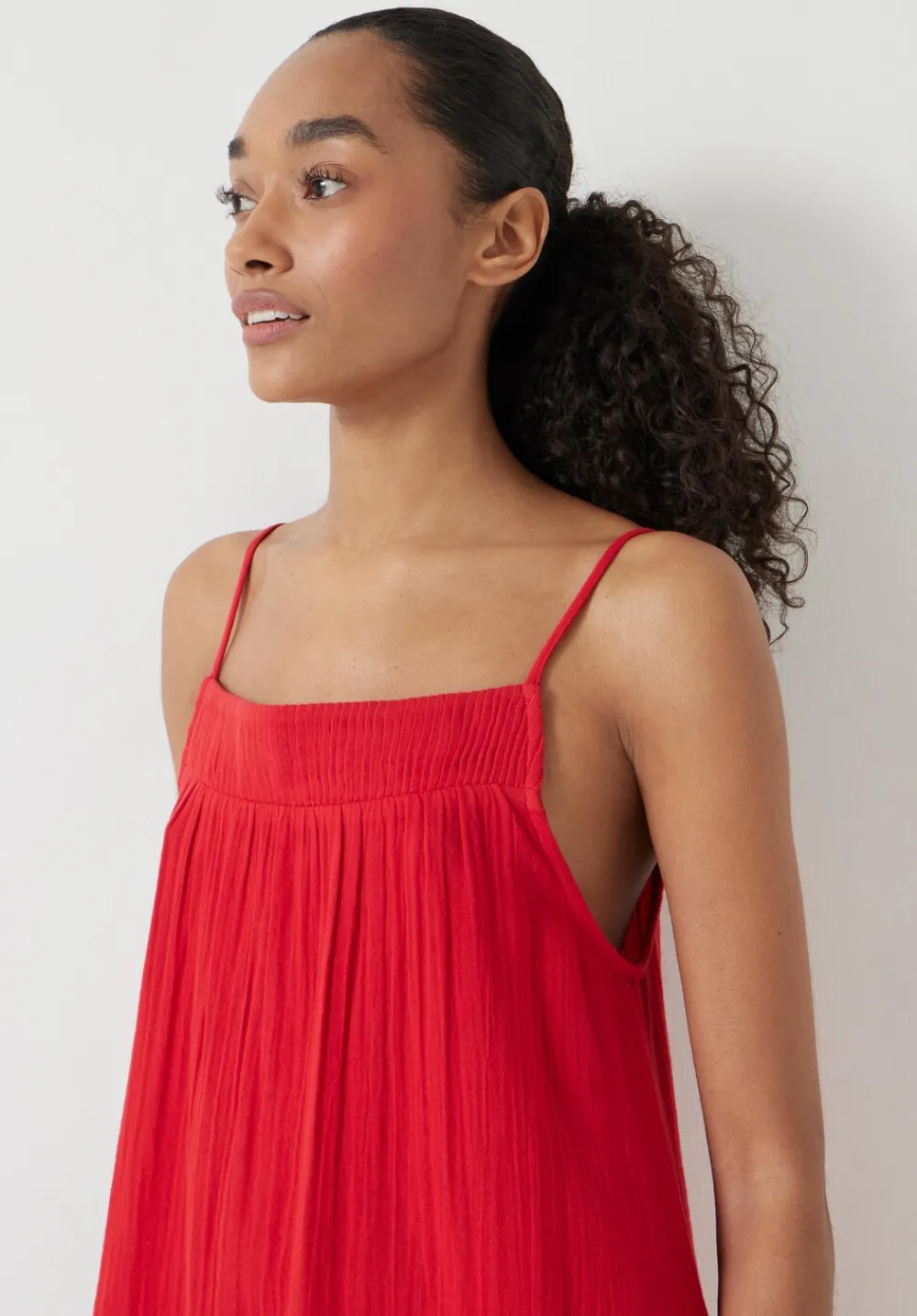 hush Dresses|Cali Cotton Gauze Mini Dress Red