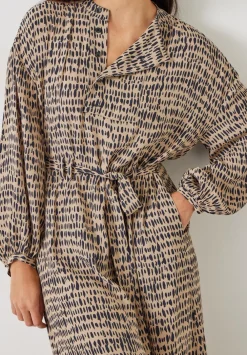 hush Dresses|Camila Relaxed Print Midi Dress Contrast Mark Neutral