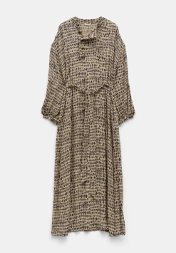 hush Dresses|Camila Relaxed Print Midi Dress Contrast Mark Neutral
