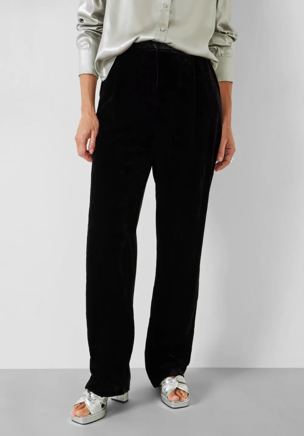 hush Trousers|Carina Velvet Trousers Black