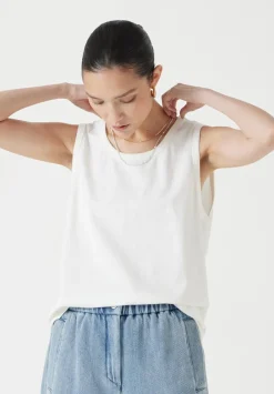 hush Tops & T-Shirts|Carla Relaxed Tank Top White